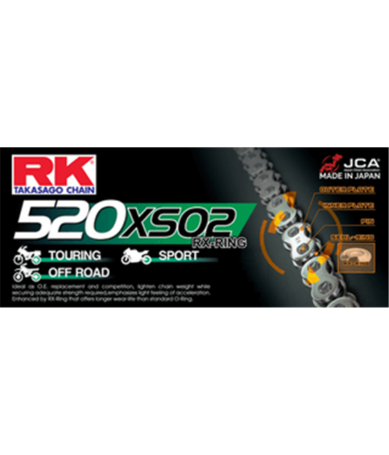 Moto chain RK 520 XSO2 106 links black
