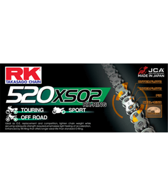 Moto řetěz RK XSO2 Suzuki LT 250 R Quadracer 1985 - 1990 RX-Kroužek černý