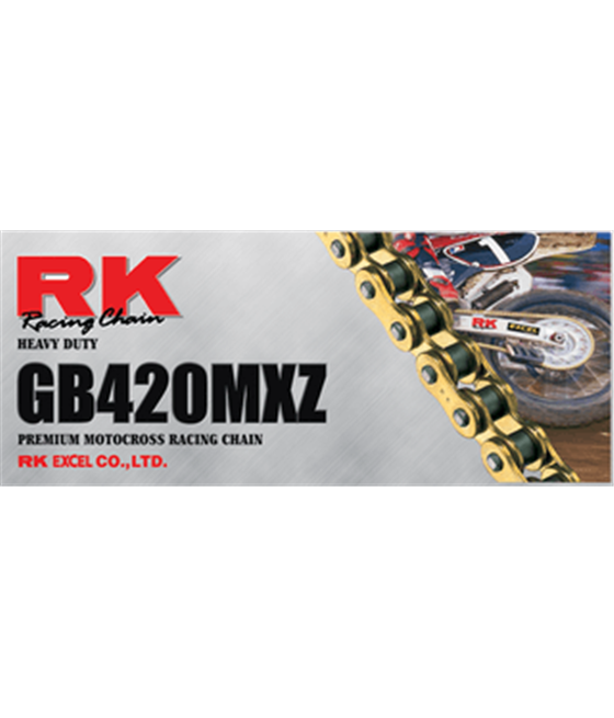 Moto řetěz RK MXZ Peugeot 50 XR6 2002 - 2006 Netěsněný zlatý