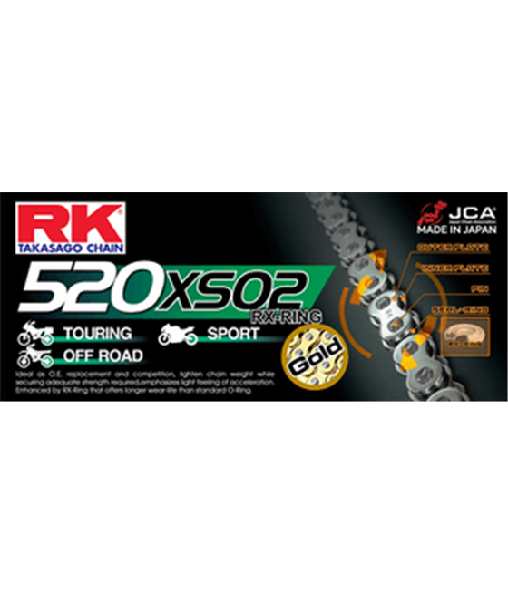 Moto reťaz RK XSO2 Beta 200 RR Enduro 2019 - 2020 RX-Kroužek zlatý