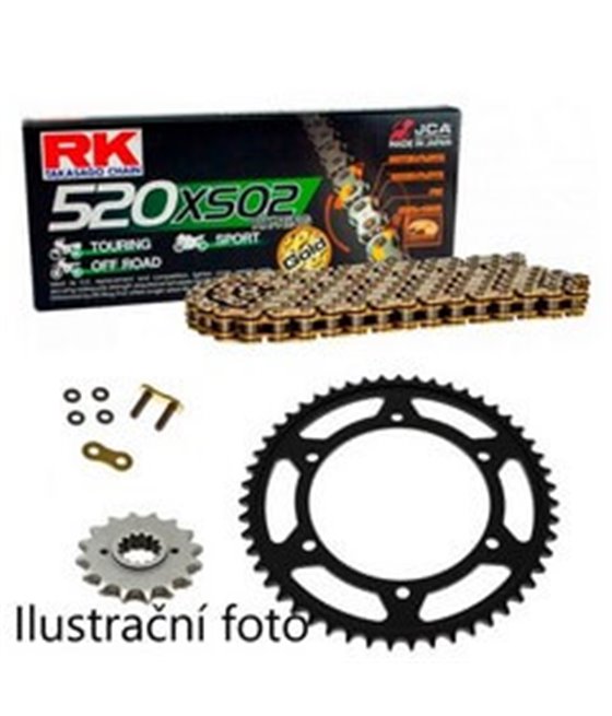 Chain kit RK Kymco 250 MXU 2005 - 2015 XW-Ring black / gold