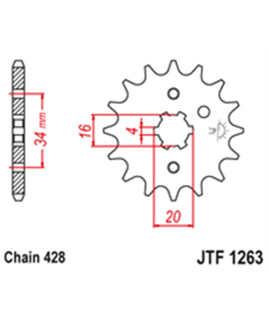 Přední řetězové kolečko JTF1263 12 zubů 