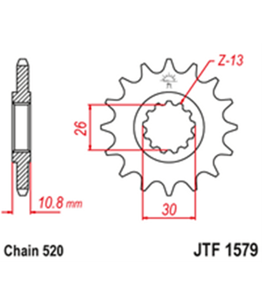 Přední řetězové kolečko JTF1579 15 zubů 