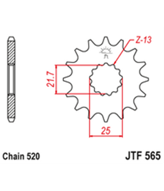 Přední řetězové kolečko JTF565 15 zubů 