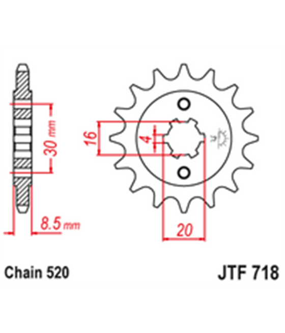 Přední řetězové kolečko JTF718 12 zubů 