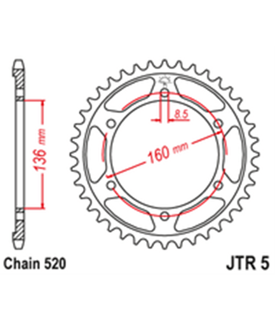 Rear sprocket Gilera 125 R1/R1/S 1988 - 1989 44 teeth