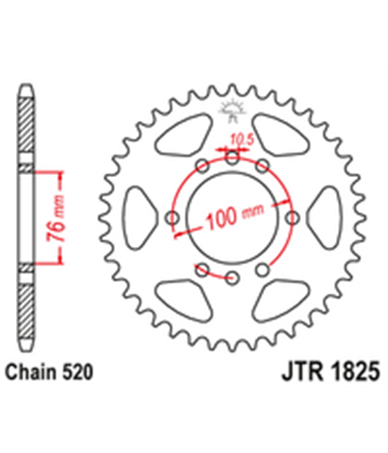 Rückseite Kettenrad Stahl JTR1825 45 Zähne 