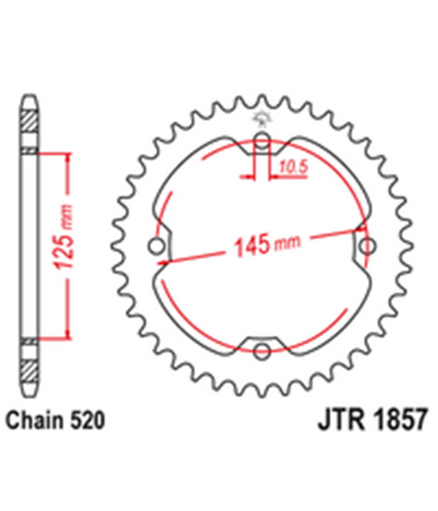 Rear sprockets Steel JTR1857 45 tooth 