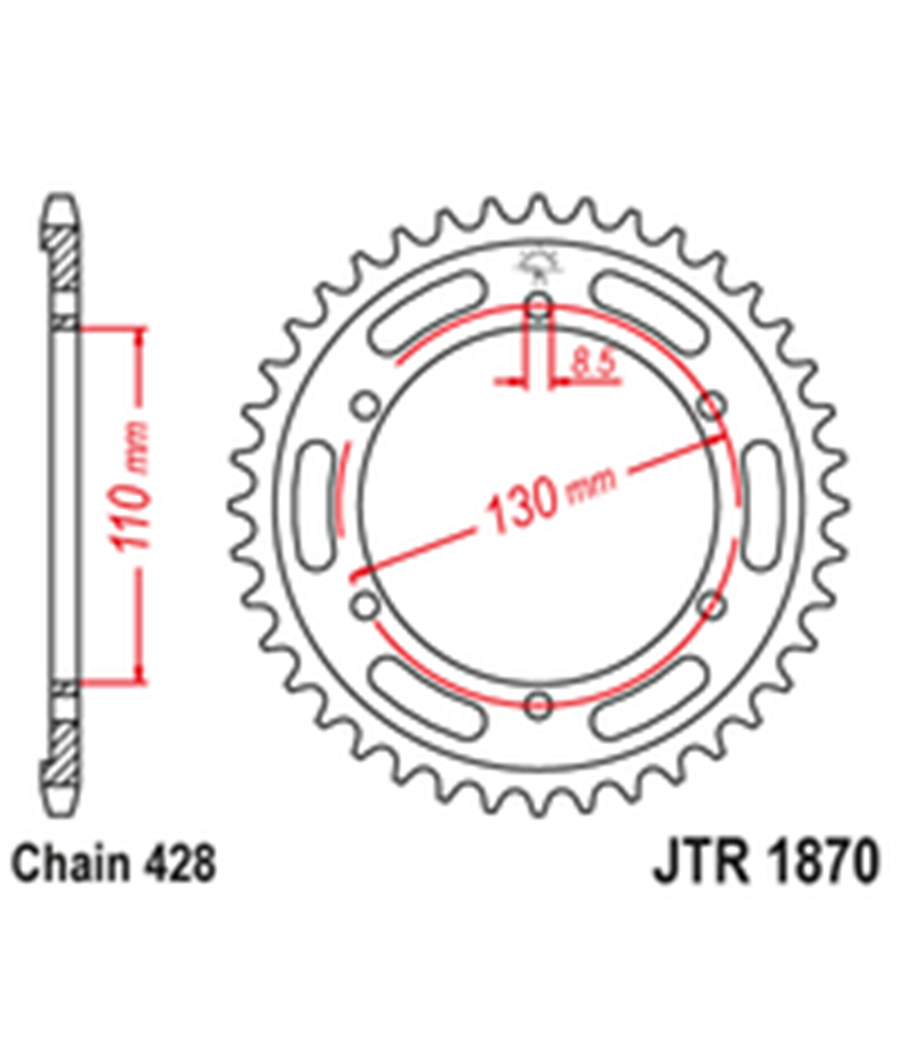 Zadní rozeta Ocelová JTR1870 46 zubů 