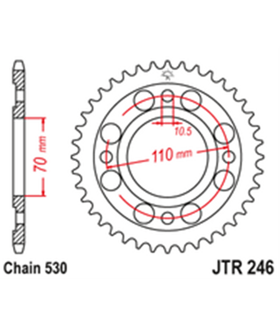 Rear sprockets Steel JTR246 36 tooth 
