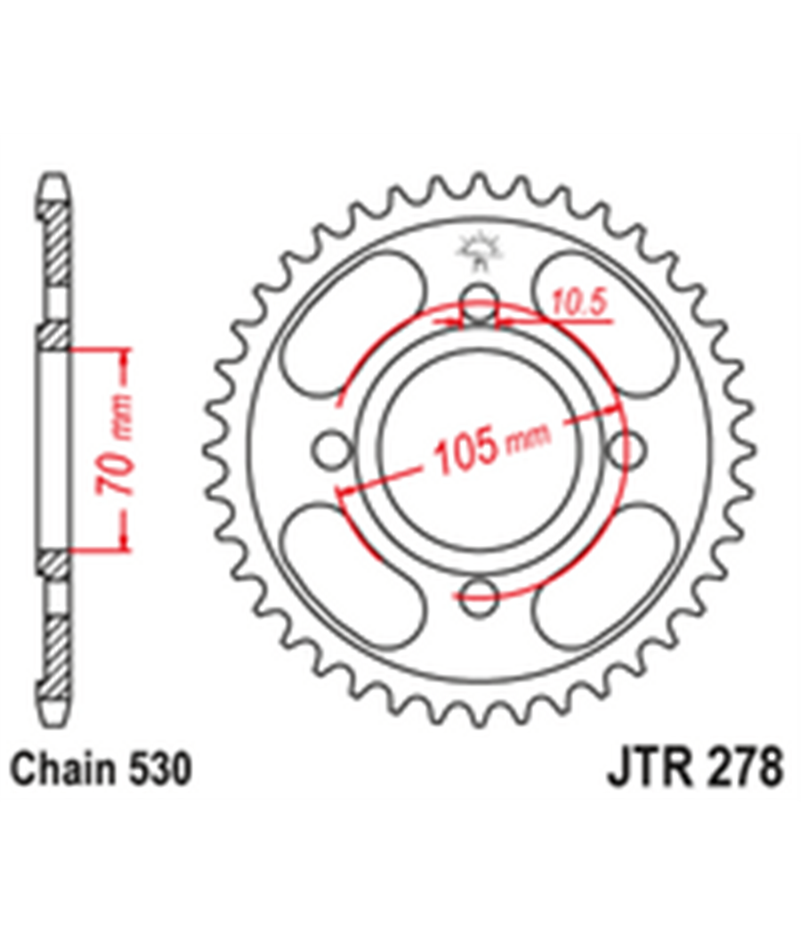 Rückseite Kettenrad Stahl JTR278 36 Zähne 