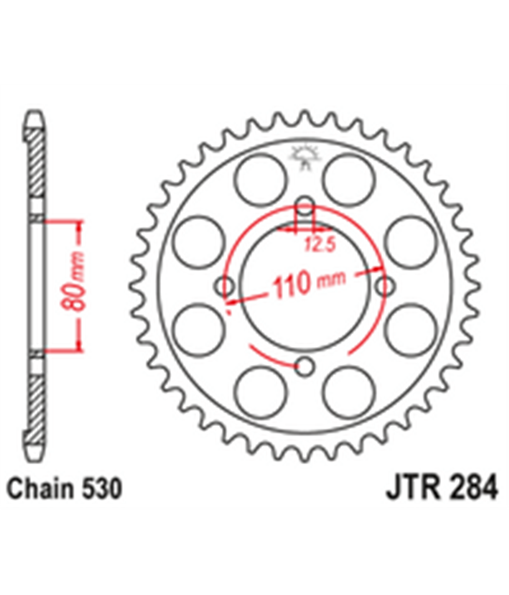 Rear sprockets Steel JTR284 40 tooth 