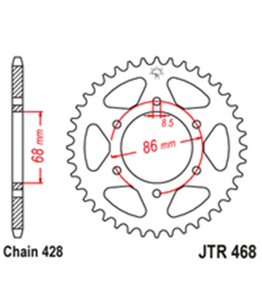 Rear sprockets Steel JTR468 36 tooth 
