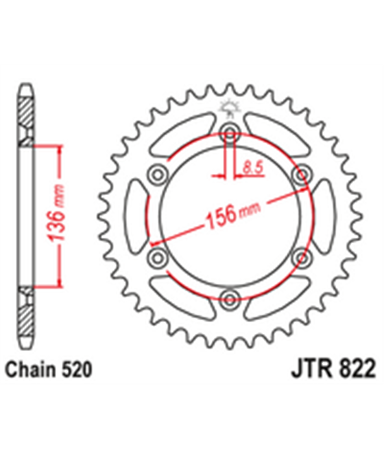 Rear sprocket Betamotor 450 RR 2005 - 2009 50 teeth 