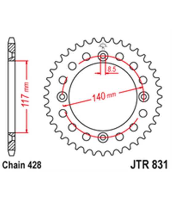 Zadní rozeta Yamaha YZ 80 1984 46 zubů 